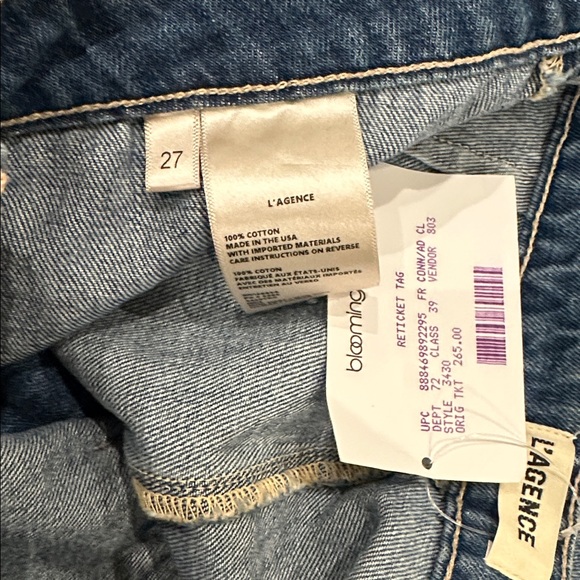 L'AGENCE Kris Blue Button-Front Mini Skirt - Picture 5 of 7